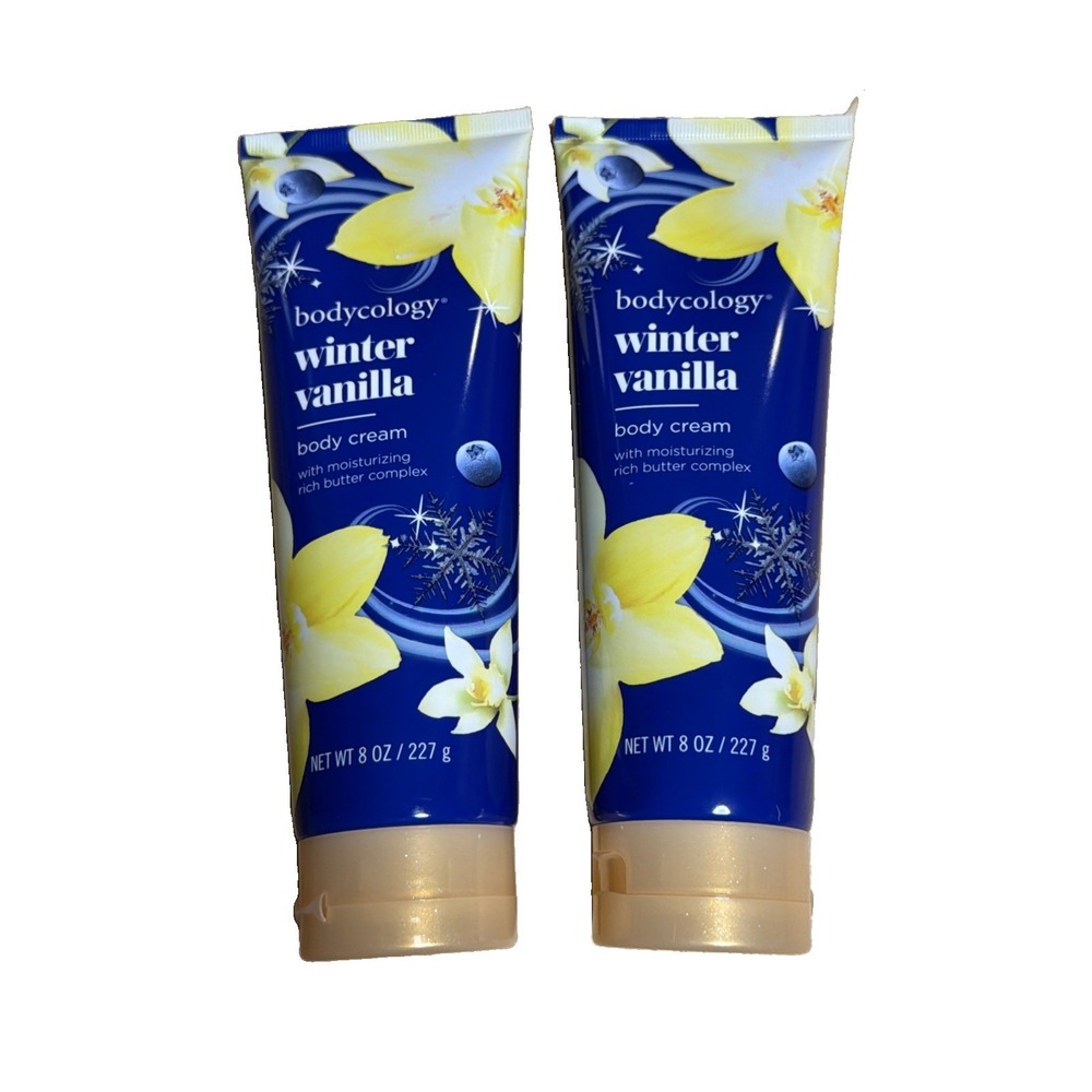 2 Pk Bodycology Winter Vanilla Body Cream Moisture 8oz Ea Jasmine Sandalwood